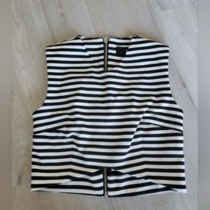 Striped black and white Nicholas crop top, size M